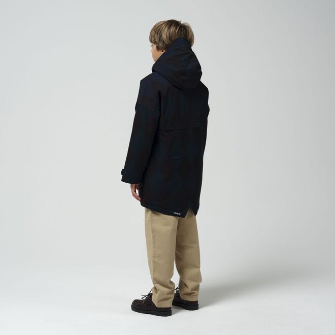 Gosoaky | Desert Fox Winterjas Argyle Black / Blue