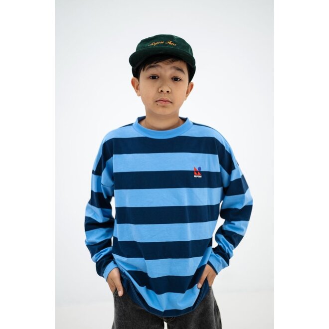 Repose ams | Wide Cut Long Tee Horizon Dark Eclipse Block Stripe