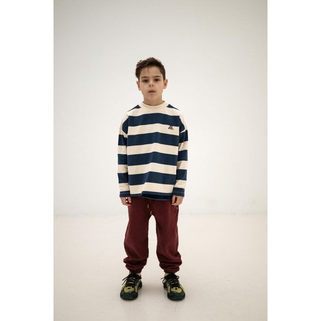 Repose ams | Boxy Sweater Eclipse Blue Block Stripe