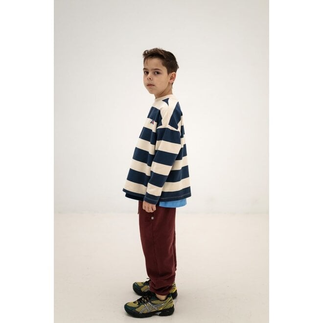 Repose ams | Boxy Sweater Eclipse Blue Block Stripe