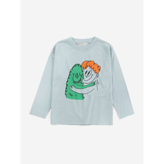 Hug Hairy Monster T-Shirt Light Blue