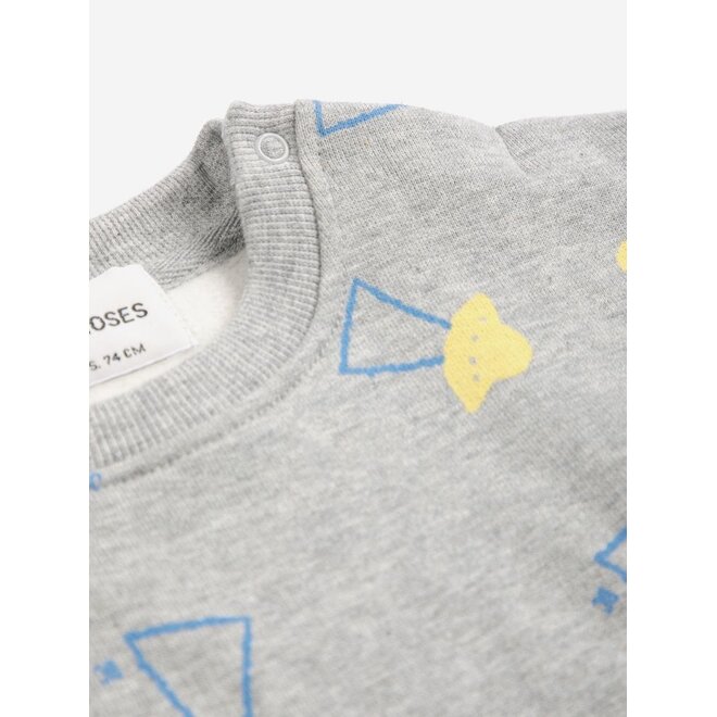 Bobo Choses | Pixel Abduction All Over Sweatshirt Light Heather Grey