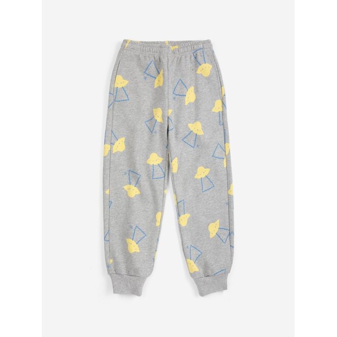 Bobo Choses | Pixel Abduction All Over Jogging Pants Light Heather Grey