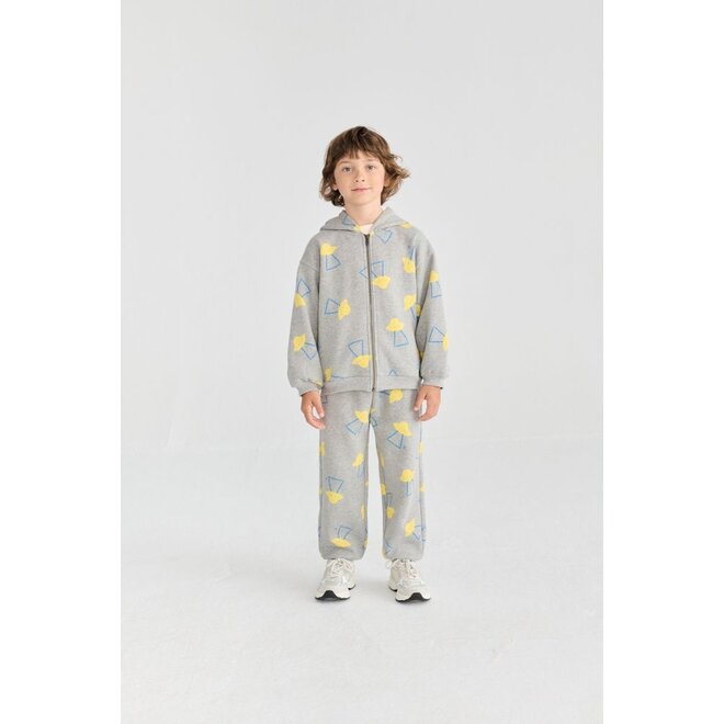 Bobo Choses | Pixel Abduction All Over Jogging Pants Light Heather Grey