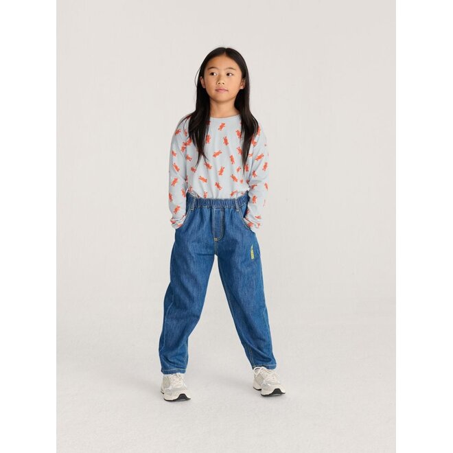 Bobo Choses | Taxi Saurus Tag Denim Pants Midnight Blue