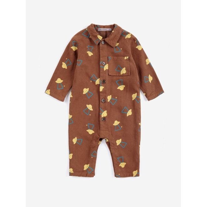 Bobo Choses | Pixel Abduction All Over Woven Overall Brown