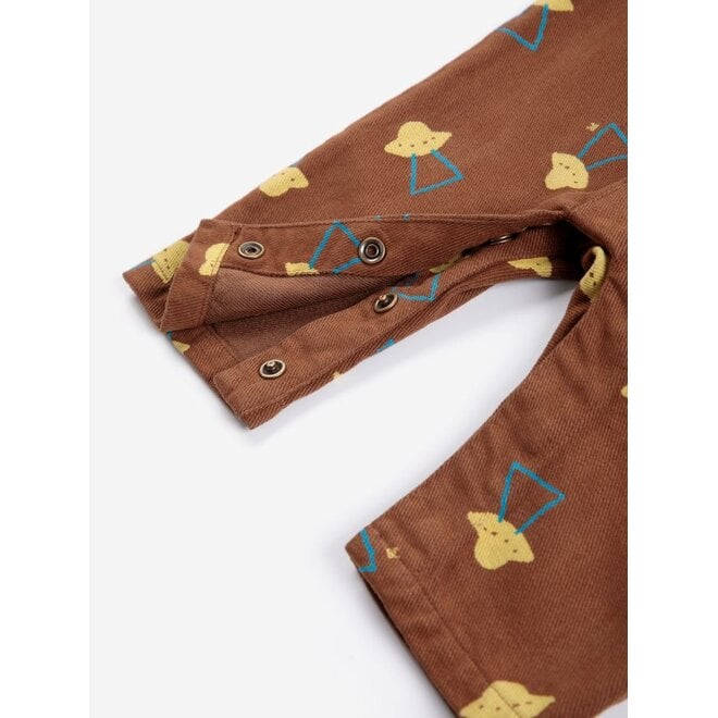Bobo Choses | Pixel Abduction All Over Woven Overall Brown