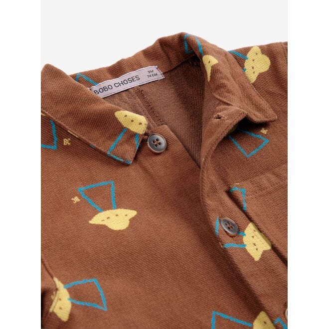 Bobo Choses | Pixel Abduction All Over Woven Overall Brown