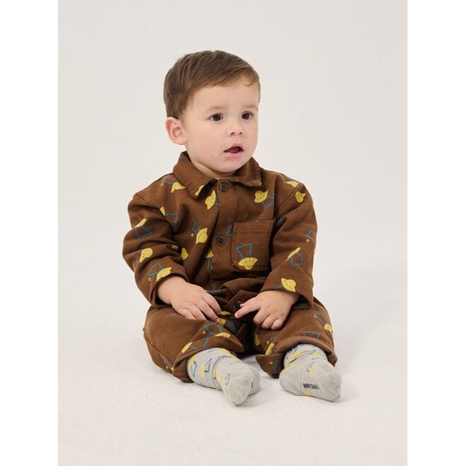 Bobo Choses | Pixel Abduction All Over Woven Overall Brown