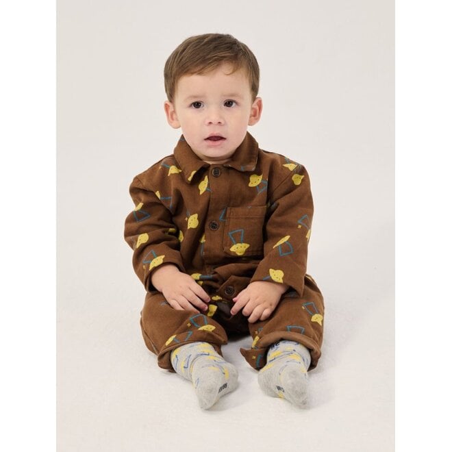 Bobo Choses | Pixel Abduction All Over Woven Overall Brown