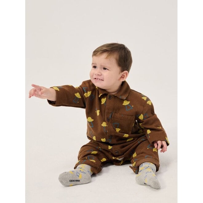 Bobo Choses | Pixel Abduction All Over Woven Overall Brown
