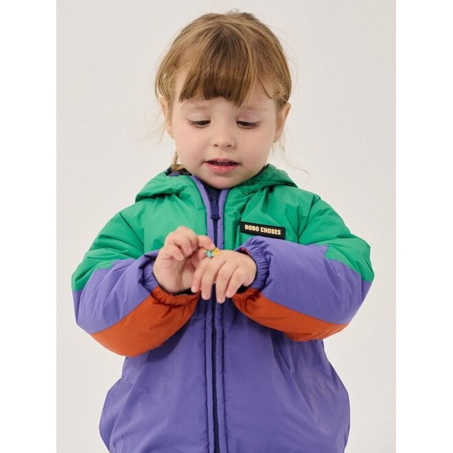 Stamp Bloom all over reversible anorak Navy Blue