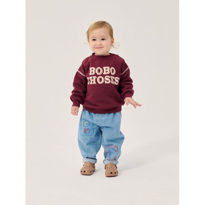 Bobo Choses | Bobo Choses Embossed Sweatshirt Burgundy Red