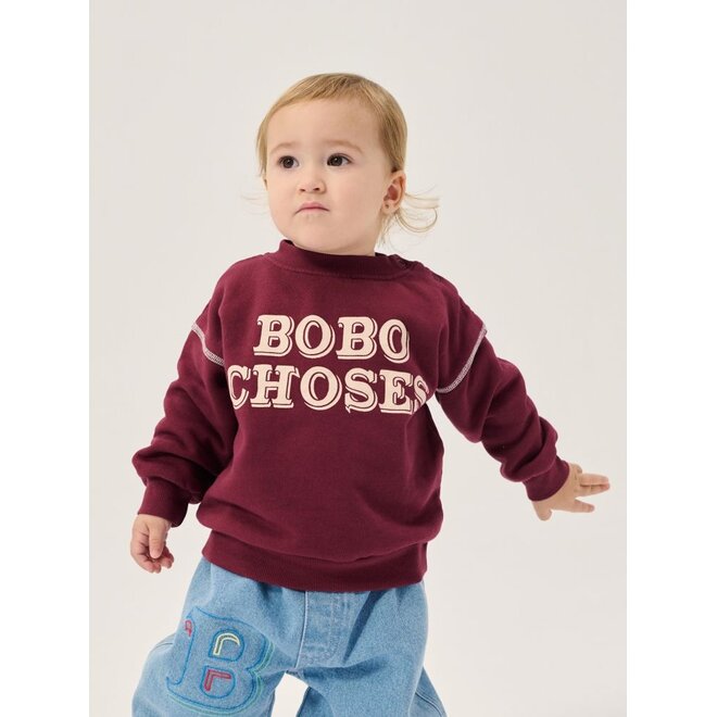 Bobo Choses | Bobo Choses Embossed Sweatshirt Burgundy Red