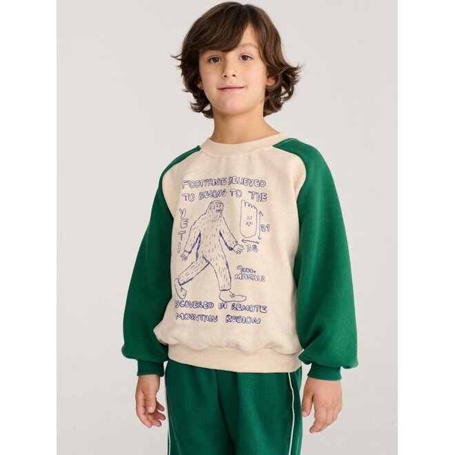 Bobo Choses | Mr. Footish Raglan Sweatshirt Offwhite