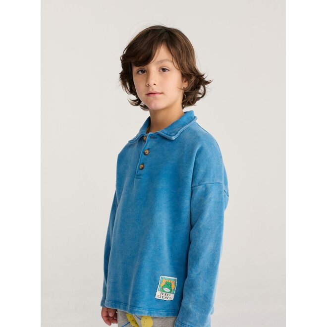 Bobo Choses | Beast Tag Polo Sweatshirt Light Blue