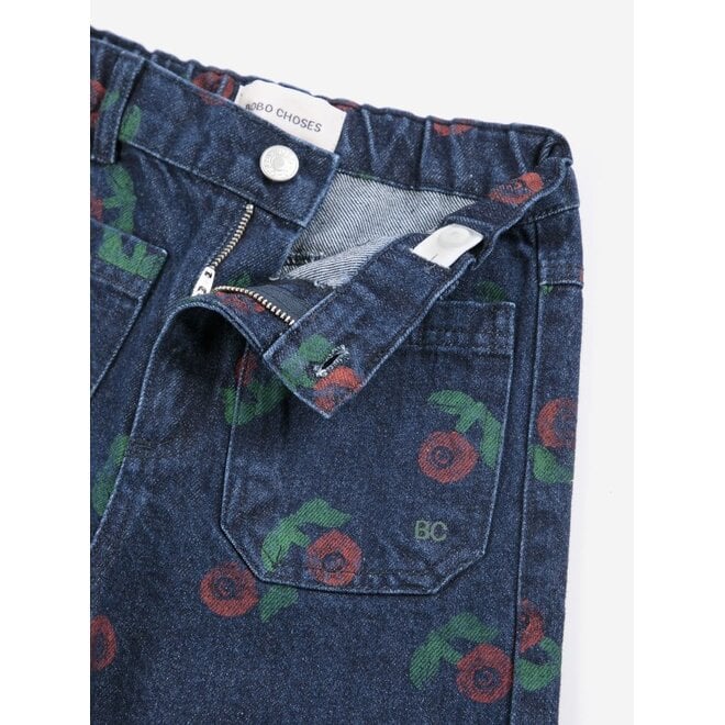 Bobo Choses | Stamp Bloom All Over Denim Pants Navy Blue