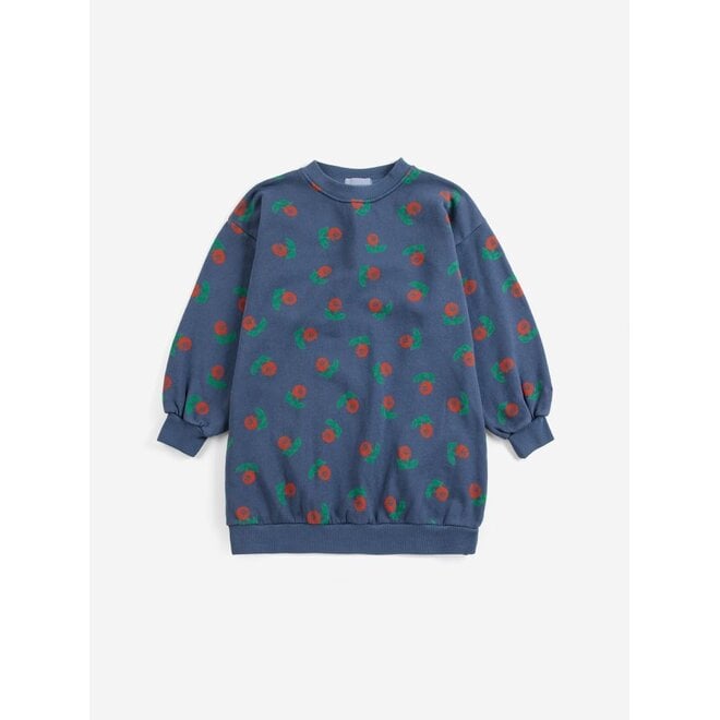 Stamp Bloom all over sweatshirt dress Navy Blue