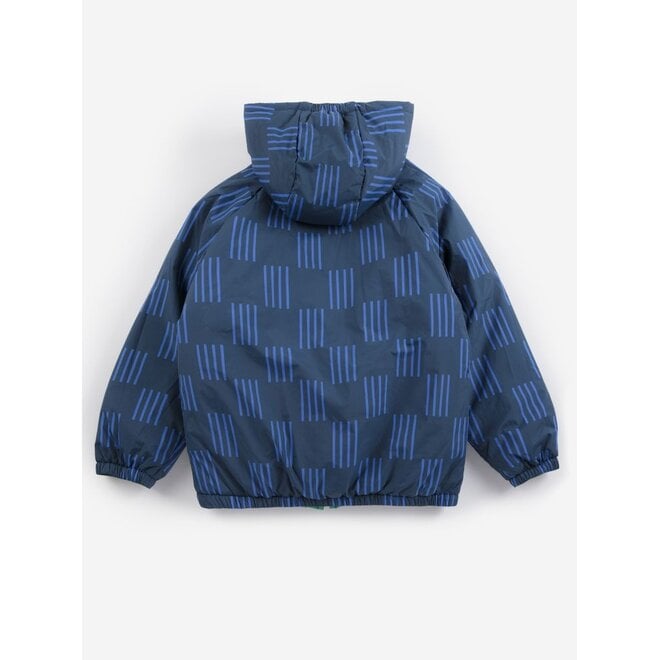 Bobo Choses | Almost Moiré All Over Reversible Anorak Navy Blue