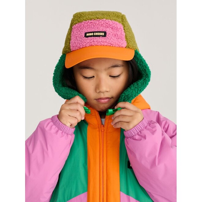 Bobo Choses | Bobo Choses Color Block Sheepskin Chapka Green