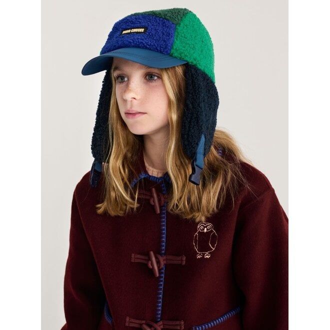 Bobo Choses | Bobo Choses Color Block Sheepskin Chapka Navy Blue