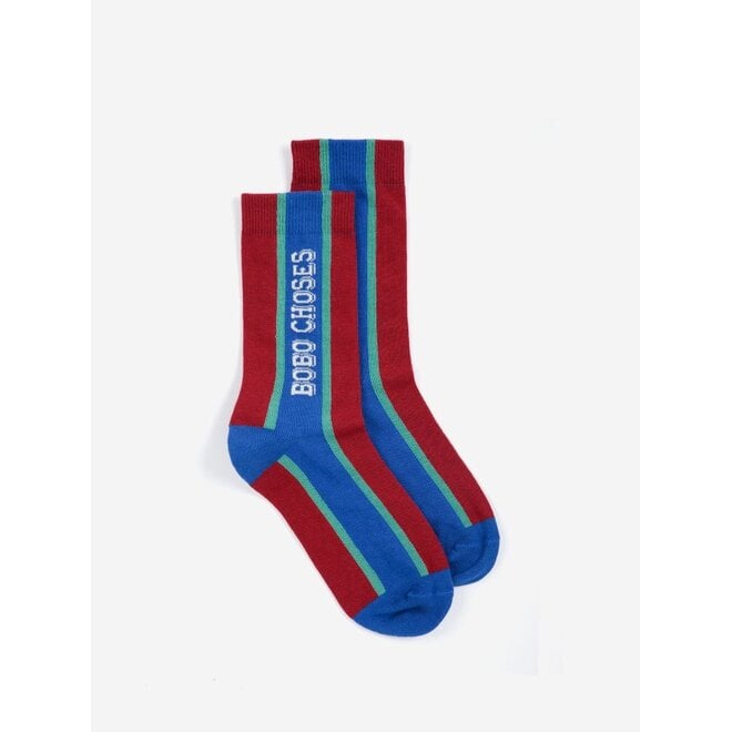 Bobo Choses | Bobo Choses Embossed Extralong Socks Burgundy Red