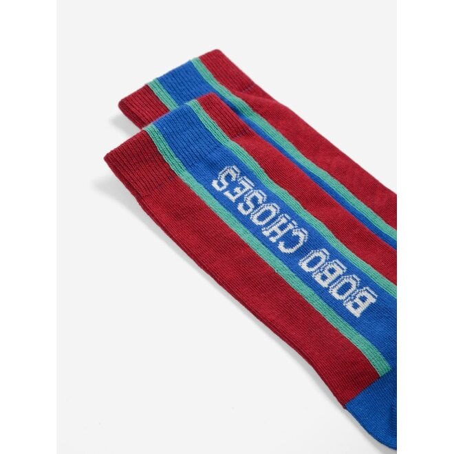 Bobo Choses | Bobo Choses Embossed Extralong Socks Burgundy Red