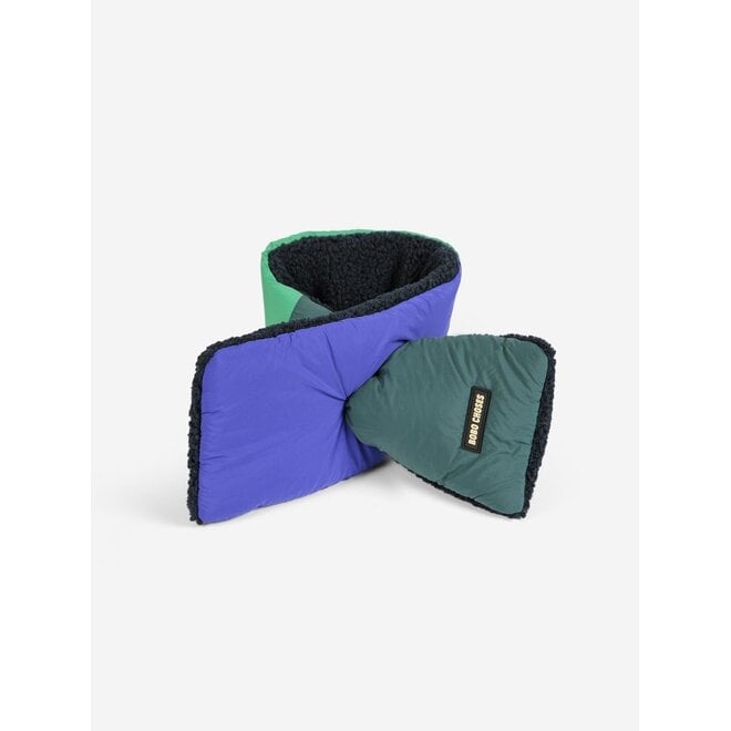 Bobo Choses | Color Block Sheepskin Neck Warmer Dark Green