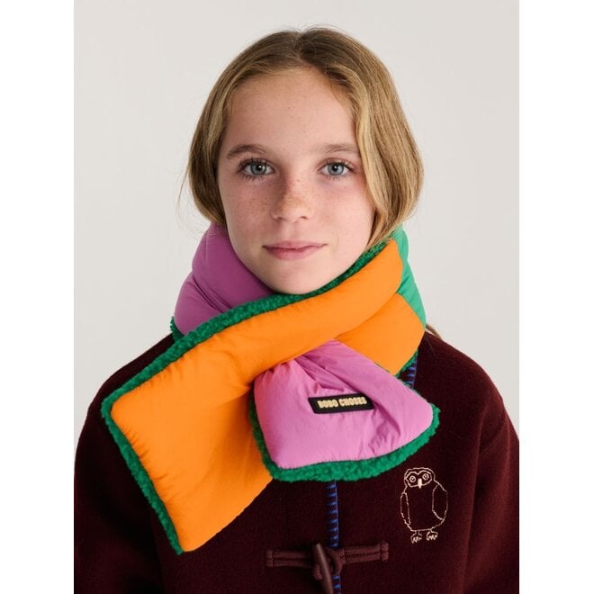 Bobo Choses | Color Block Sheepskin Neck Warmer Fuchsia