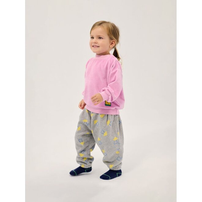 Bobo Choses | Pixel Abduction Baby Jogging Pants Light Heather Grey