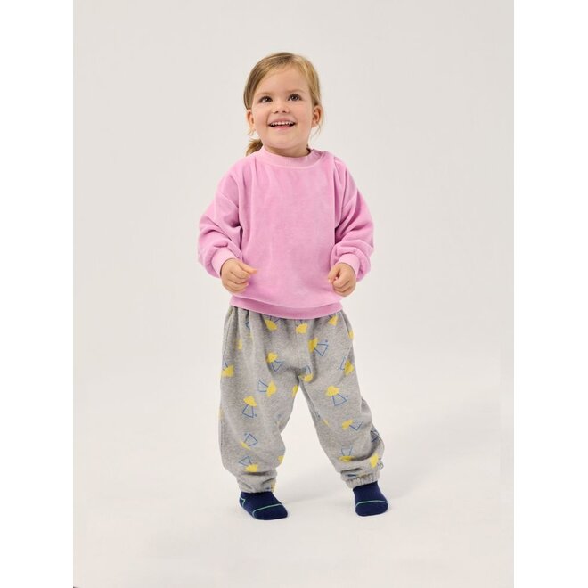 Bobo Choses | Pixel Abduction Baby Jogging Pants Light Heather Grey