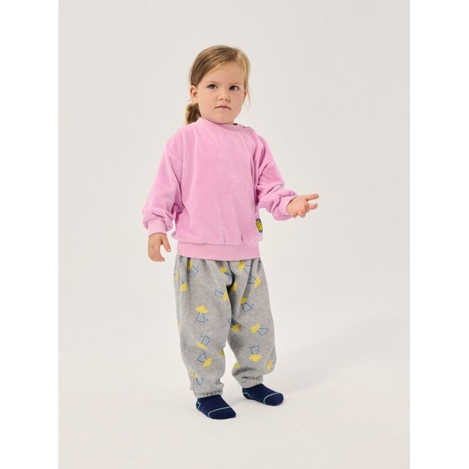 Bobo Choses | Pixel Abduction Baby Jogging Pants Light Heather Grey