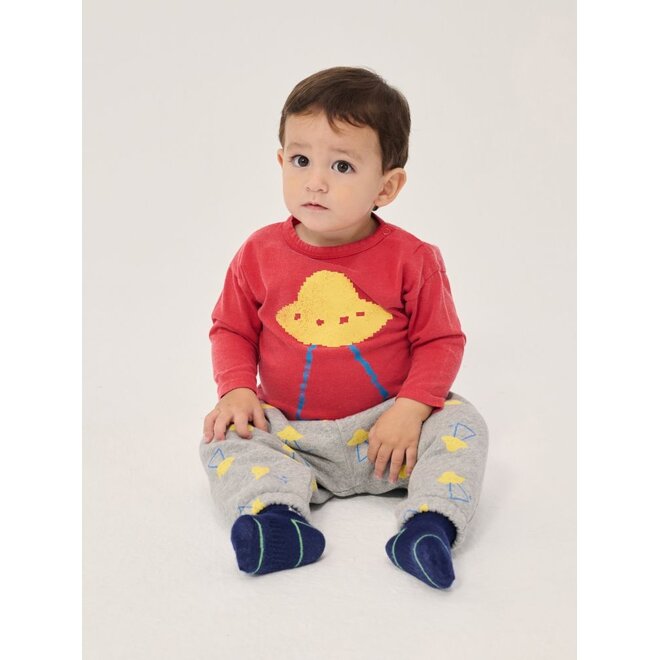 Bobo Choses | Pixel Abduction Baby Jogging Pants Light Heather Grey