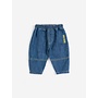 Bobo Choses | Taxi Saurus Tag Baby Denim Pants Midnight Blue