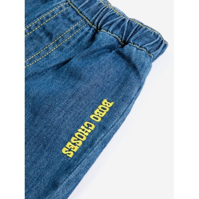 Bobo Choses | Taxi Saurus Tag Baby Denim Pants Midnight Blue