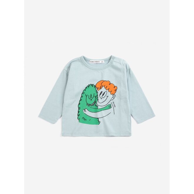 Hug Hairy Monster Baby Longsleeve Light Blue