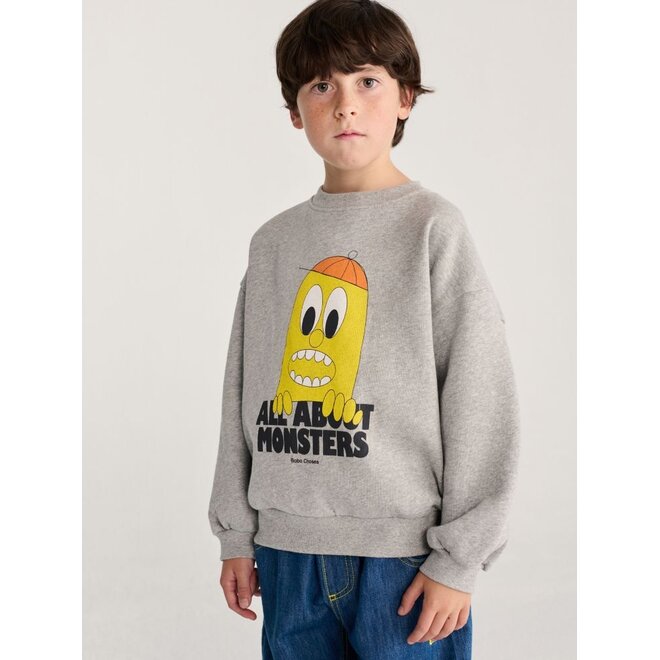 Bobo Choses | Bigtooth Lemon sweatshirt Light Heather Grey