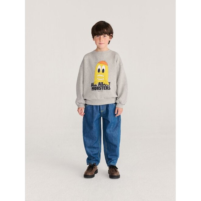 Bobo Choses | Bigtooth Lemon sweatshirt Light Heather Grey
