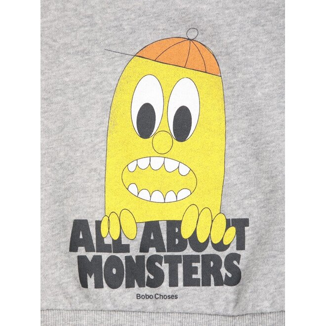 Bobo Choses | Bigtooth Lemon Baby sweatshirt Light Heather Grey