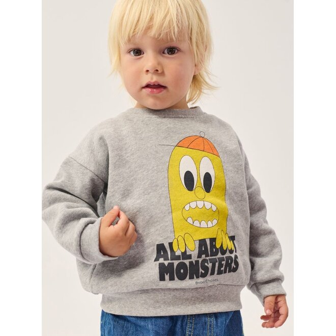Bobo Choses | Bigtooth Lemon Baby sweatshirt Light Heather Grey