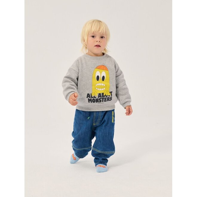 Bobo Choses | Bigtooth Lemon Baby sweatshirt Light Heather Grey