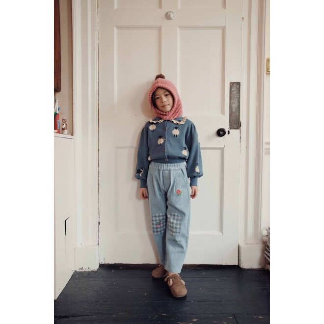 Emile et Ida | Jacquard Flounce Collar Vest Mouton Bleu
