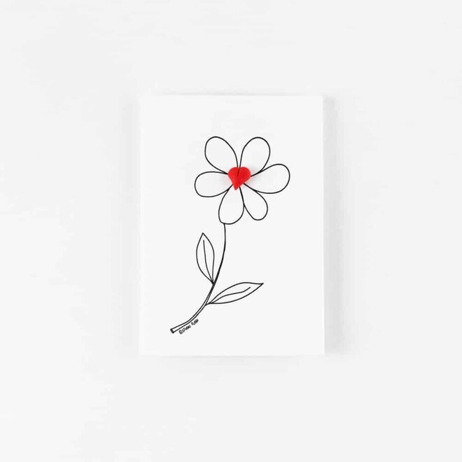 Letterpress Card PIN 'Flower'
