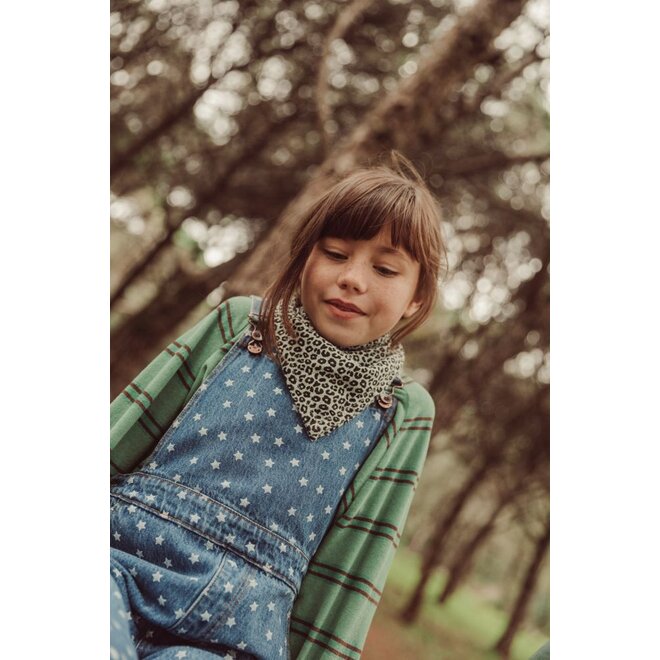 Piupiuchick | Bandana Mint Green With Animal Print 50x50cm