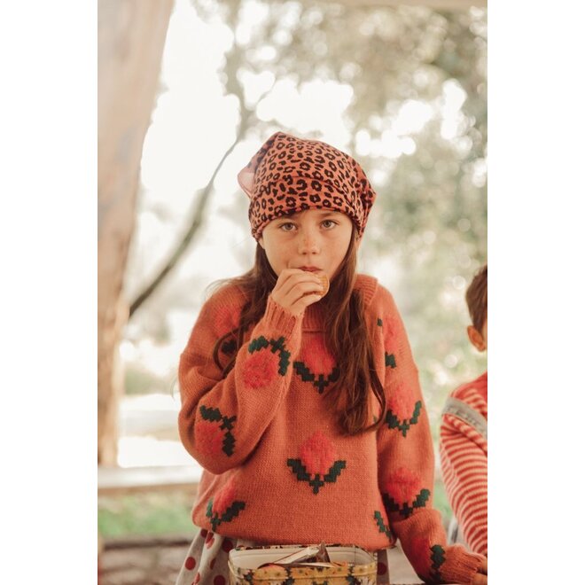 Piupiuchick | Chiffon Bandana Pink With Animal Print
