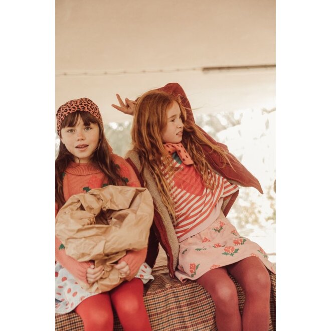 Piupiuchick | Short Skirt Pink With Big Flowers