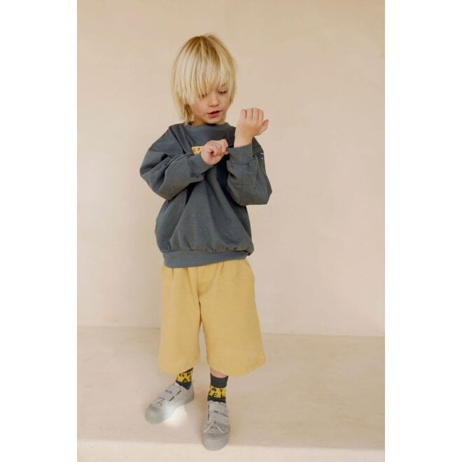 Gray Label | Logo Ribbed Socks GOTS 2-pack Blue Gray / Bright Cookie