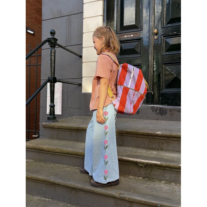 Emile et Ida | Denim Tulip Embroidered Broek Bleu Delave