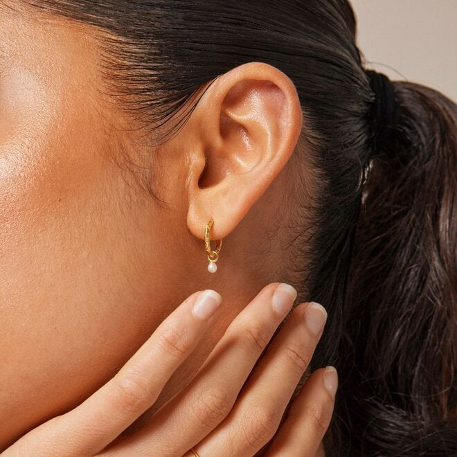 Enamel Copenhagen | Belle Gouden Hoops Pearl