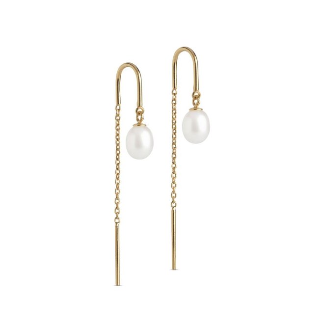 Eleanor Gouden Oorbellen Pearl